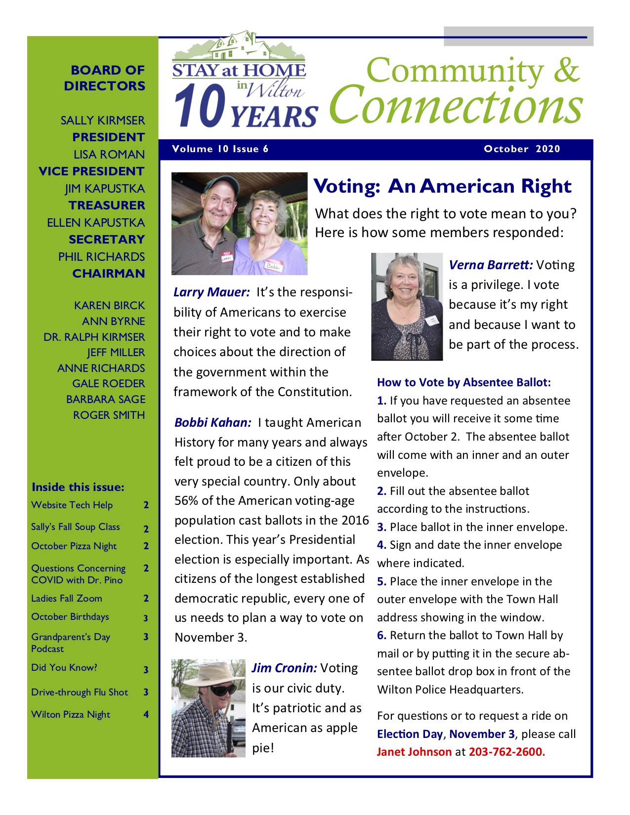 October 2020 Newsletter - Cover